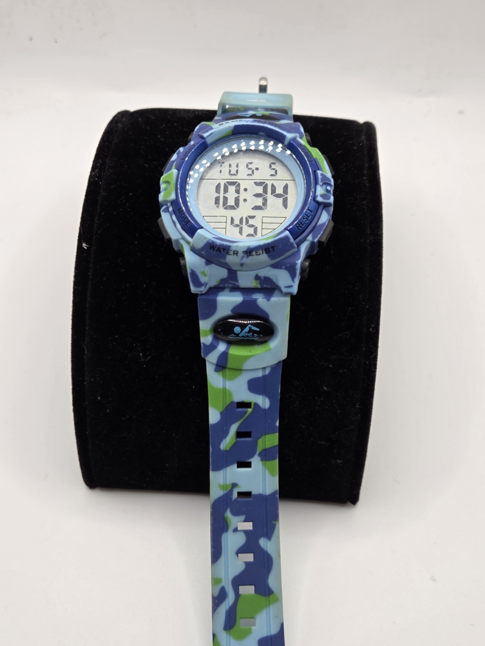 Blue & Green Camo Digital Sport Watch